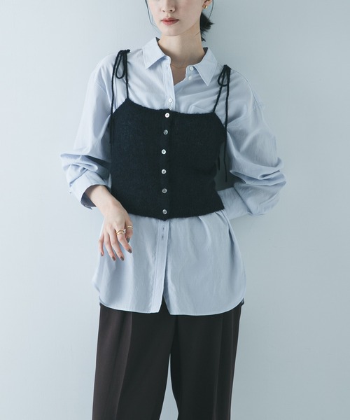 URBAN RESEARCH(アーバンリサーチ)の「シアーモヘヤキャミソール(ニット/セーター・レディース・ライトグレー/イエロー/ネイビー・FREE)」の11枚目の写真