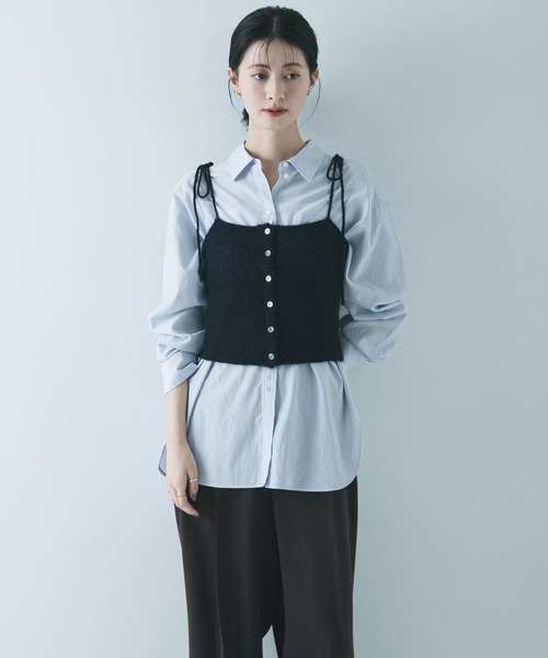 URBAN RESEARCH(アーバンリサーチ)の「シアーモヘヤキャミソール(ニット/セーター・レディース・ライトグレー/イエロー/ネイビー・FREE)」の12枚目の写真