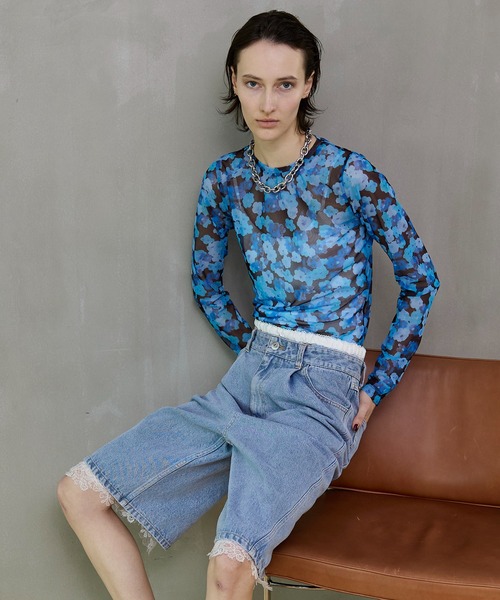 MAISON SPECIAL(メゾンスペシャル)の「Multi-Way Layered Denim Shorts/マルチウェイレイヤードデニムショートパンツ(デニムパンツ・レディース・ブルー/ブラック・38/36)」の8枚目の写真