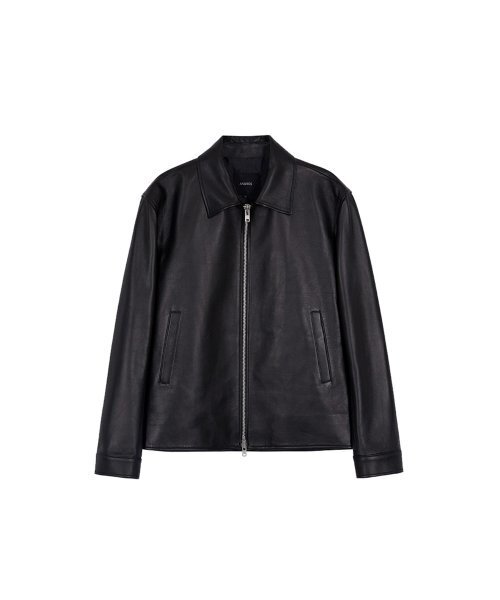 androsレザージャケット ESSENTIAL] Trento Simple Leather Jacket（ライダースジャケット