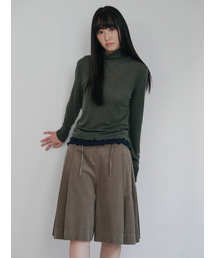 PEEP（ピープ）の「Corduroy Pleated Skirt Pants (3 colors)_Khaki（その他パンツ）」