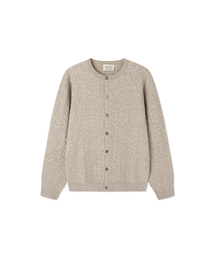 BLACKBROWN（ブラックブラウン）の「Round Neck Cable Knit Cardigan [OATMEAL]（カーディガン/ボレロ）」