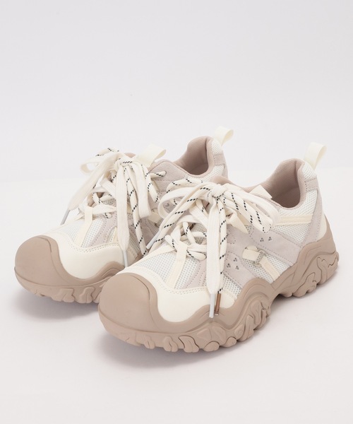 Lace Ladies（レースレディース）の「バイカラー ボリューム 厚底 ダッド スニーカー シューズ（スニーカー・レディース・アイボリー/グレー・22.5cm/23cm/23.5cm/24cm/24.5cm/25cm）」の13枚目の写真