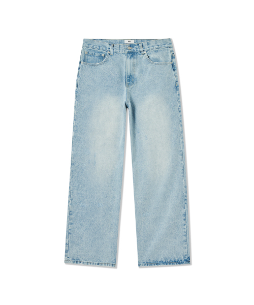 FRAGE（フラゲ）の「ライトブルー ワイドストレート ディストロイド デニムパンツ（デニムパンツ・メンズ・その他・SMALL/MEDIUM/LARGE）」の2枚目の写真