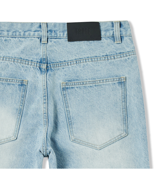 FRAGE（フラゲ）の「ライトブルー ワイドストレート ディストロイド デニムパンツ（デニムパンツ・メンズ・その他・SMALL/MEDIUM/LARGE）」の6枚目の写真
