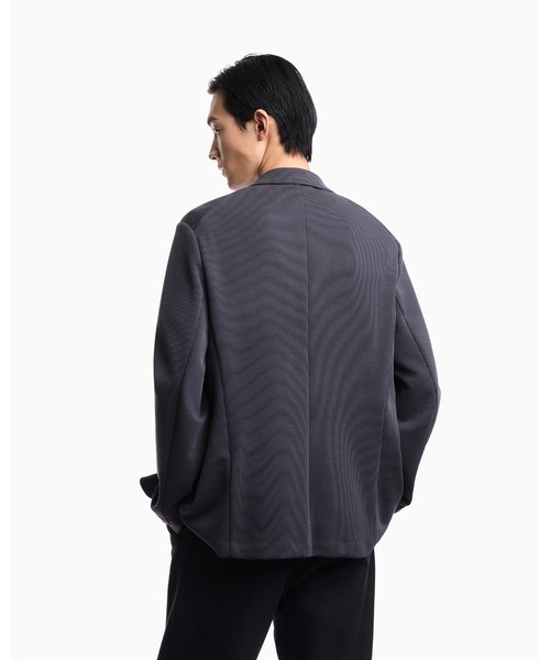 EMPORIO ARMANI(エンポリオアルマーニ)の「【エンポリオ アルマーニ】シングルブレストジャケット プレーティング風グログラン(テーラードジャケット・メンズ・チャコールグレー・50/48/46)」の3枚目の写真