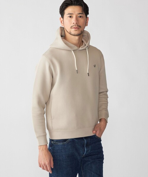 SHIPS(シップス)の「【WEB限定】SHIPS: コットン ポリ ダブル ニット フーディー パーカ (セットアップ対応)(パーカー・メンズ・グレー/ベージュ/ブラック・LARGE/MEDIUM/SMALL/X-LARGE)」の9枚目の写真