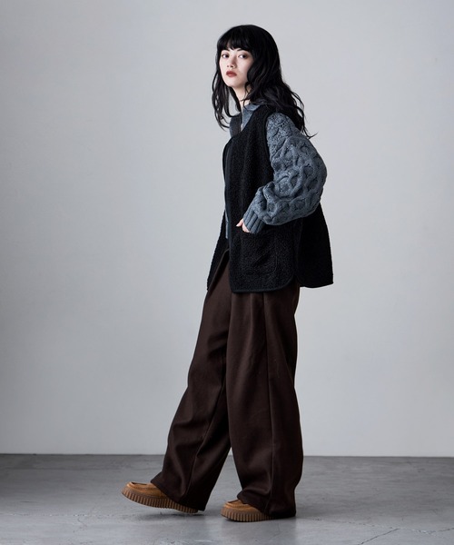 etoll.（エトル）の「ライトボアジップベスト（ベスト・レディース・ホワイト/ブラウン/モカ/ブラック・M～Ｌ）」の14枚目の写真