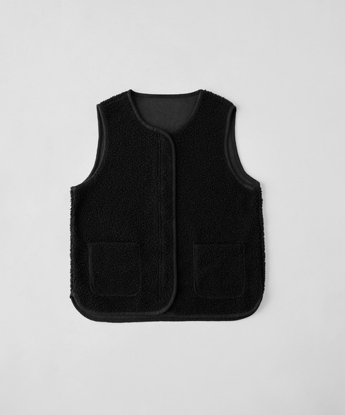 etoll.（エトル）の「ライトボアジップベスト（ベスト・レディース・ホワイト/ブラウン/モカ/ブラック・M～Ｌ）」の5枚目の写真