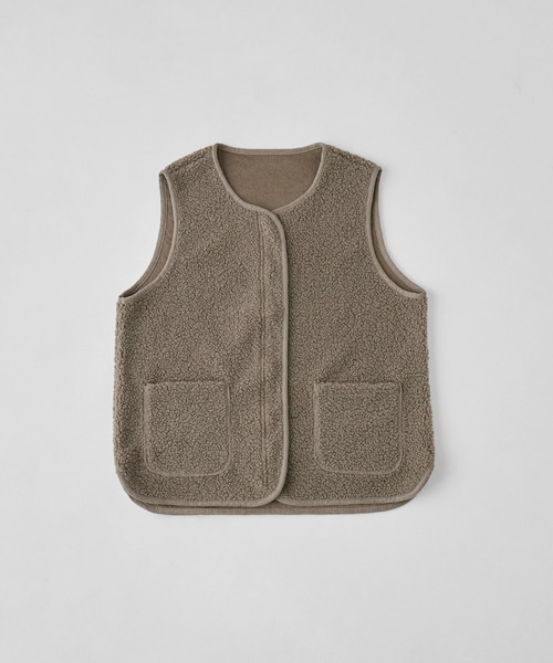 etoll.（エトル）の「ライトボアジップベスト（ベスト・レディース・ホワイト/ブラウン/モカ/ブラック・M～Ｌ）」の6枚目の写真