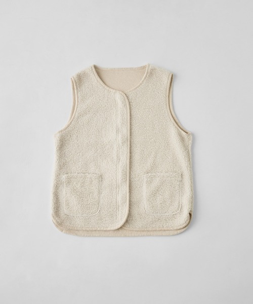 etoll.（エトル）の「ライトボアジップベスト（ベスト・レディース・ホワイト/ブラウン/モカ/ブラック・M～Ｌ）」の7枚目の写真