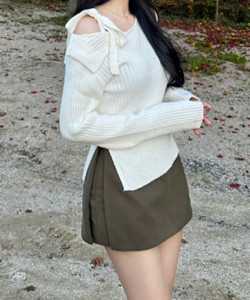 VIVID LADY(ビビッドレディー)の「ラップデザイン ショート丈 スカパン(スカート・レディース・ブラック/チャコールグレー/ブラウン・SMALL/MEDIUM)」の10枚目の写真