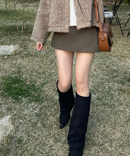 VIVID LADY(ビビッドレディー)の「ラップデザイン ショート丈 スカパン(スカート・レディース・ブラック/チャコールグレー/ブラウン・SMALL/MEDIUM)」の13枚目の写真