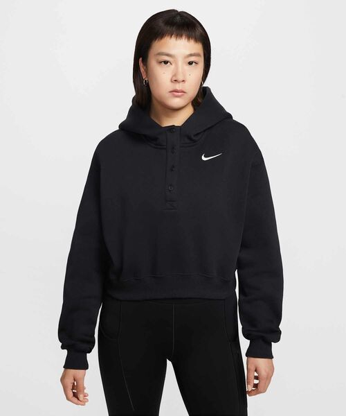NIKE(ナイキ)の「ナイキ フェニックス フリース ウィメンズ オーバーサイズド クロップド パーカー / Nike Phoenix Fleece Women's Oversized Cropped Hoodie IF0259-010 Black(パーカー・レディース・ブラック・XS/S/M/L/XL)」の8枚目の写真