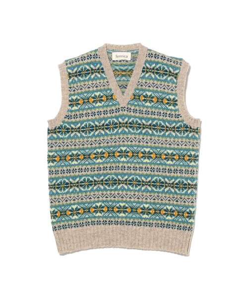 別注】Jamieson's Knitwear / フェアアイル柄 Vネック ベスト（ベスト