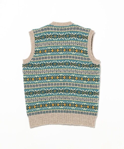 fennica（フェニカ）の「【別注】Jamieson's Knitwear / フェアアイル柄 Vネック ベスト（ベスト・レディース・グリーン・L(42)/M(40)/S(38)/XL(44)）」の7枚目の写真