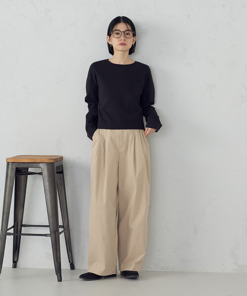 COMME CA ISM（コムサイズム）の「クロップド丈 ロンT（Tシャツ/カットソー・レディース・ブラック/ホワイト・MEDIUM/SMALL/X-LARGE/LARGE）」の5枚目の写真