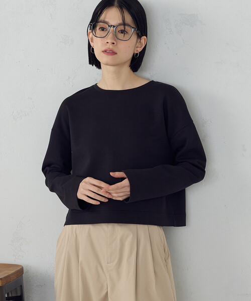 COMME CA ISM（コムサイズム）の「クロップド丈 ロンT（Tシャツ/カットソー・レディース・ブラック/ホワイト・MEDIUM/SMALL/X-LARGE/LARGE）」の7枚目の写真