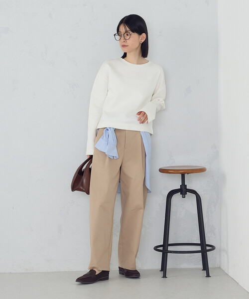 COMME CA ISM（コムサイズム）の「クロップド丈 ロンT（Tシャツ/カットソー・レディース・ブラック/ホワイト・MEDIUM/SMALL/X-LARGE/LARGE）」の9枚目の写真