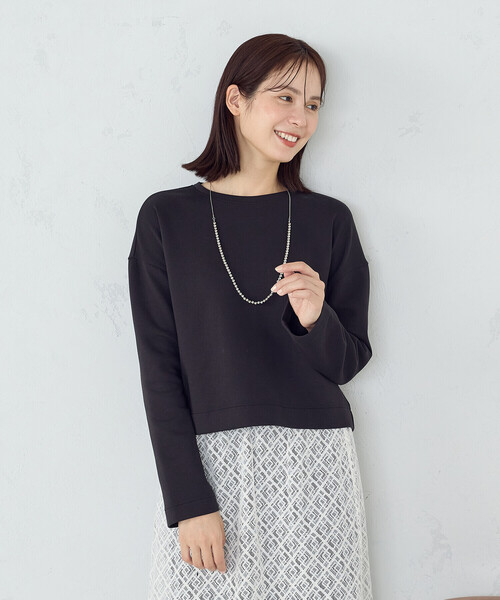 COMME CA ISM（コムサイズム）の「クロップド丈 ロンT（Tシャツ/カットソー・レディース・ブラック/ホワイト・MEDIUM/SMALL/X-LARGE/LARGE）」の12枚目の写真