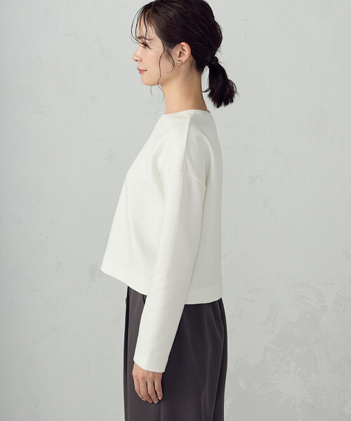 COMME CA ISM（コムサイズム）の「クロップド丈 ロンT（Tシャツ/カットソー・レディース・ブラック/ホワイト・MEDIUM/SMALL/X-LARGE/LARGE）」の14枚目の写真