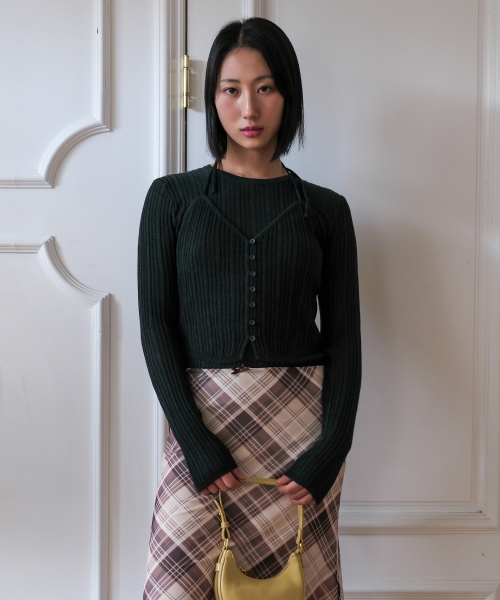 320SHOWROOM(320ショールーム)の「Regular Fit Layered Halter Knit Green(ニット/セーター・レディース・グリーン・FREE)」の1枚目の写真