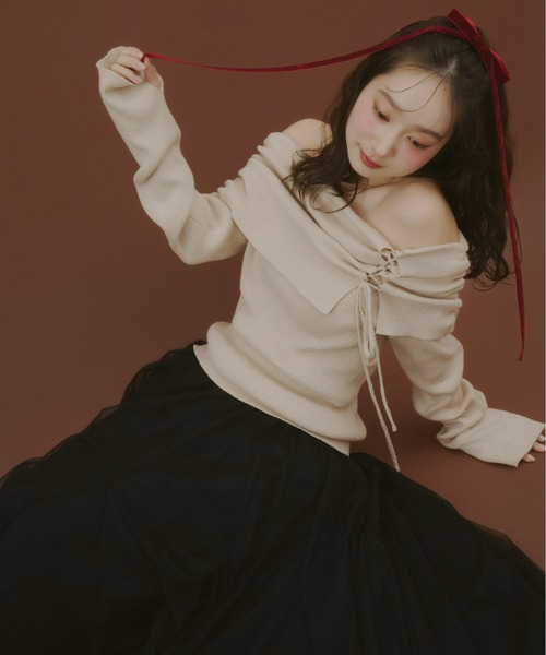 Olu.（オルドット）の「ボリュームロングチュールスカート（スカート・レディース・ホワイト/ブラック・FREE）」の9枚目の写真