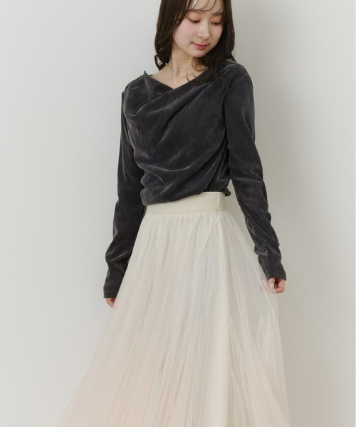 Olu.（オルドット）の「ボリュームロングチュールスカート（スカート・レディース・ホワイト/ブラック・FREE）」の12枚目の写真