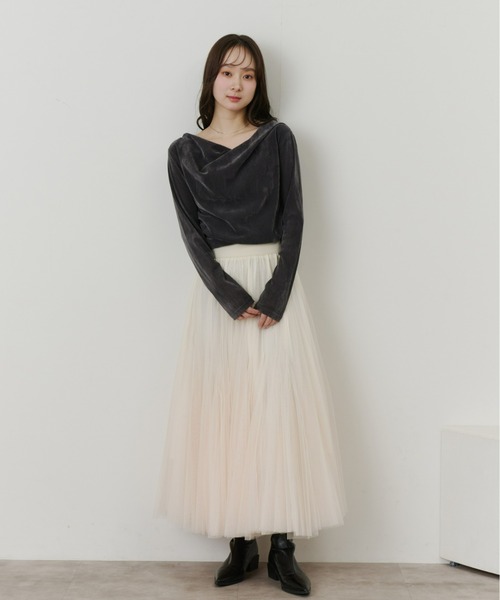 Olu.（オルドット）の「ボリュームロングチュールスカート（スカート・レディース・ホワイト/ブラック・FREE）」の13枚目の写真