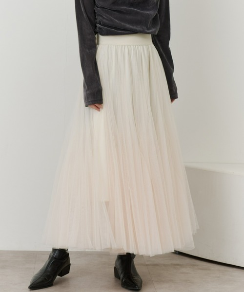 Olu.（オルドット）の「ボリュームロングチュールスカート（スカート・レディース・ホワイト/ブラック・FREE）」の10枚目の写真