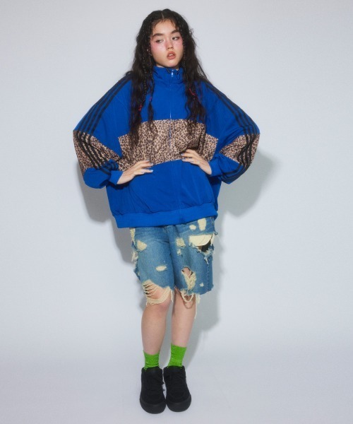 Candy Stripper（キャンディストリッパー）の「TATTERED LAYERED DENIM HALF パンツ（デニムパンツ・レディース・ブルー系その他/ライトインディゴブルー・FREE）」の7枚目の写真