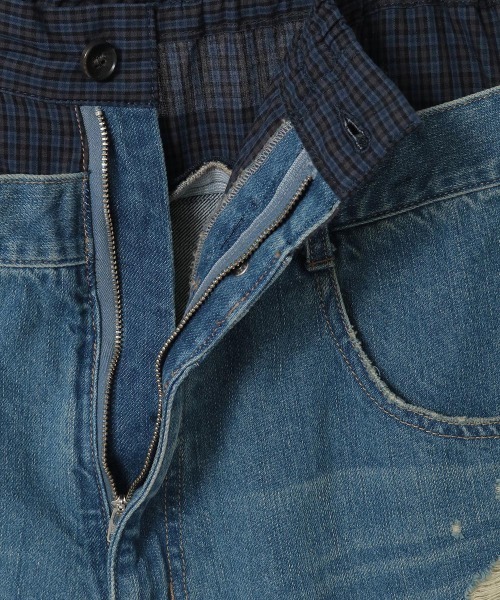 Candy Stripper（キャンディストリッパー）の「TATTERED LAYERED DENIM HALF パンツ（デニムパンツ・レディース・ブルー系その他/ライトインディゴブルー・FREE）」の17枚目の写真