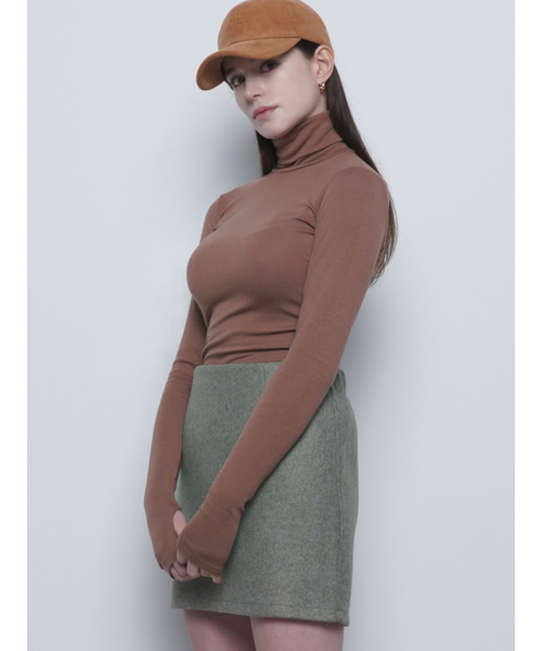 THE-ABON（エイボン）の「W25 uni warm warmer pola tee brown（Tシャツ/カットソー・レディース・ブラウン・FREE）」の5枚目の写真