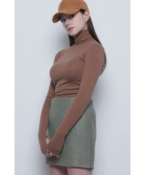 THE-ABON（エイボン）の「W25 uni warm warmer pola tee brown（Tシャツ/カットソー・レディース・ブラウン・FREE）」の6枚目の写真