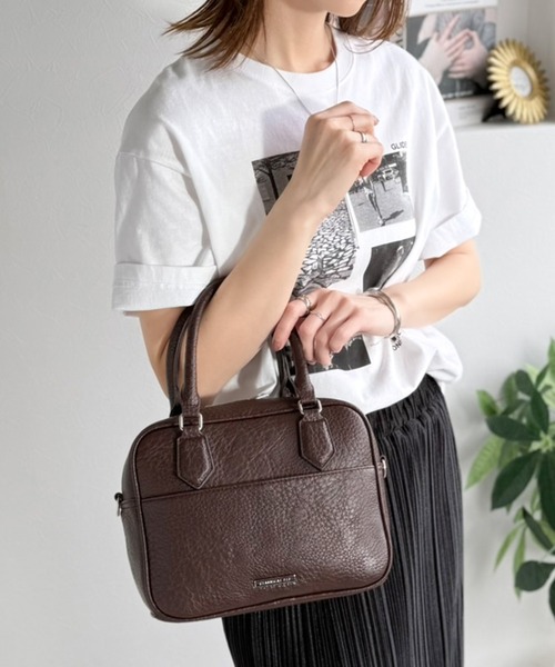 classicalelf(クラシカルエルフ)の「大人上品にキマる!フェイクレザー2wayスクエアボストンショルダーバッグ(ボストンバッグ・レディース・ブラウン/ブラック・ONE SIZE)」の13枚目の写真