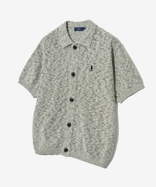 YALE(イェール)の「ヘダーショートスリーブニットシャツヘダーグレー(Tシャツ/カットソー・レディース・その他・S/M/L/XL)」の1枚目の写真