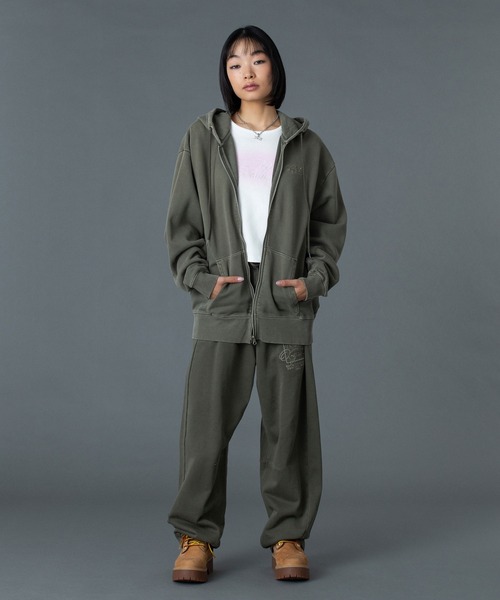 X-girl（エックスガール）の「SPRAY AND CURSIVE SCRIPT LOGO S/S BABY TEE（Tシャツ/カットソー・レディース・ホワイト/ピンク/チャコール・S/M）」の20枚目の写真