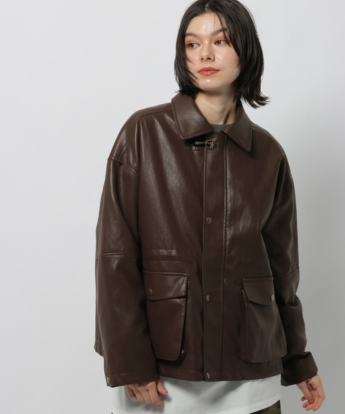 niko and...（ニコアンド）の「アソートファイヤーマンジャケット（ミリタリージャケット・レディース・ブラック/ブラウン/サックスブルー・LARGE/MEDIUM）」の2枚目の写真