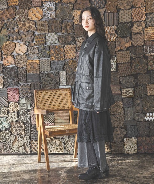 niko and...（ニコアンド）の「アソートファイヤーマンジャケット（ミリタリージャケット・レディース・ブラック/ブラウン/サックスブルー・LARGE/MEDIUM）」の4枚目の写真