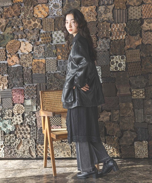 niko and...（ニコアンド）の「アソートファイヤーマンジャケット（ミリタリージャケット・レディース・ブラック/ブラウン/サックスブルー・LARGE/MEDIUM）」の6枚目の写真