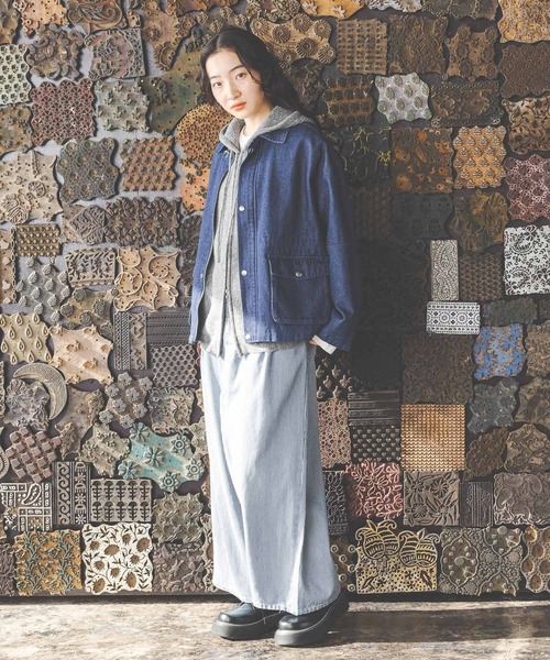 niko and...（ニコアンド）の「アソートファイヤーマンジャケット（ミリタリージャケット・レディース・ブラック/ブラウン/サックスブルー・LARGE/MEDIUM）」の8枚目の写真