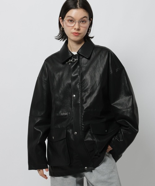 niko and...（ニコアンド）の「アソートファイヤーマンジャケット（ミリタリージャケット・レディース・ブラック/ブラウン/サックスブルー・LARGE/MEDIUM）」の14枚目の写真