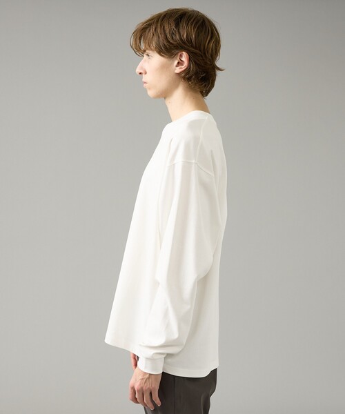 ABAHOUSE（アバハウス）の「コットンポンチ モダンフィット ロンT / オーバーサイズ（Tシャツ/カットソー・メンズ・ホワイト/ブラック・46/48）」の5枚目の写真