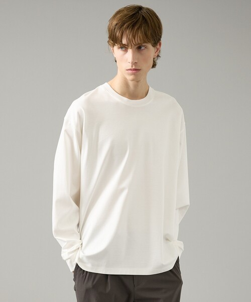ABAHOUSE（アバハウス）の「コットンポンチ モダンフィット ロンT / オーバーサイズ（Tシャツ/カットソー・メンズ・ホワイト/ブラック・46/48）」の10枚目の写真