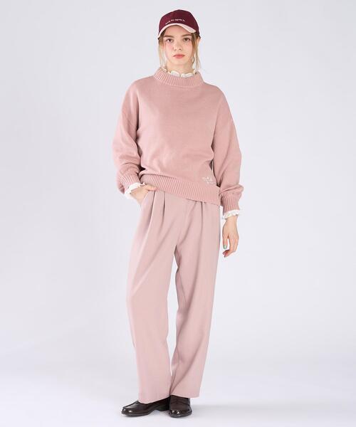 To b. by agnes b.（トゥービーバイアニエスベー）の「ツイル ストレッチ タックパンツ（その他パンツ・レディース・ピンク系その他・40/38/36）」の2枚目の写真