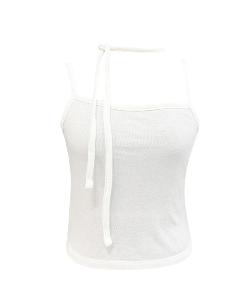 SETSETSET(セットセットセット)の「SLEEVELESS CROP TOP WHITE(Tシャツ/カットソー・レディース・その他・ONE SIZE)」の1枚目の写真