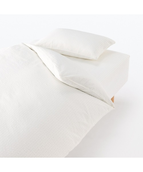無印良品(ムジルシリョウヒン)の「綿 サッカー織 掛ふとんカバー・S 150×210cm用(寝具・メンズ・グレー/オフホワイト/グリーン/グリーン系/ベージュ/ブルー系・FREE)」の7枚目の写真