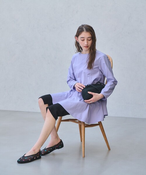 UNITED ARROWS(ユナイテッドアローズ)の「メッシュ フラワー フラットシューズ(バレエシューズ・レディース・ベージュ/ブラック・35/35h/36/36h/37/37h/38)」の8枚目の写真