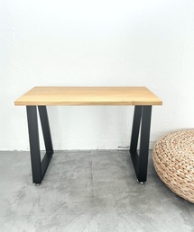 未来工房（ミクコウボウ）の「W600㎜×D300㎜ 選べる2種のアイアンレッグ(台形型・H型) パイン材のレクタングルローテーブル /MIKU-KOBO（インテリア雑貨）」