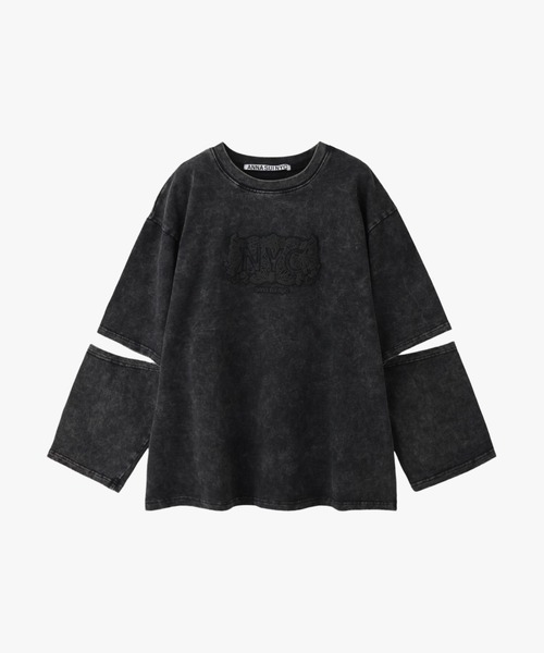 anna sui nyc(アナ スイ エヌ ワイ シー)の「スリーブスラッシュロングTシャツ(Tシャツ/カットソー・レディース・ブラック/パープル・FREE)」の17枚目の写真